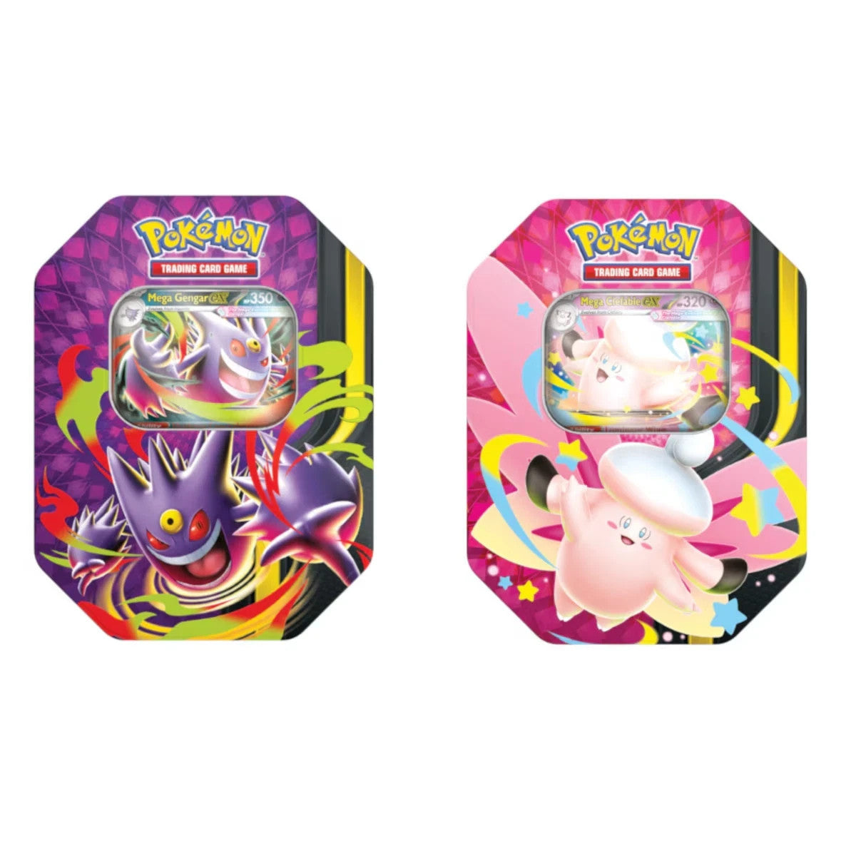 MEGA MOONLIT TIN SET- 1 Gengar & 1 Clefable Tin